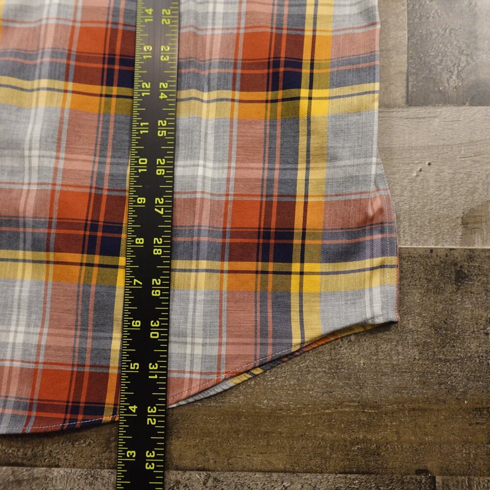 L.L.Bean Wrinkle-Free Plaid Button Down Shirt Men’s Large Tall Orange Gray - Picture 6 of 9